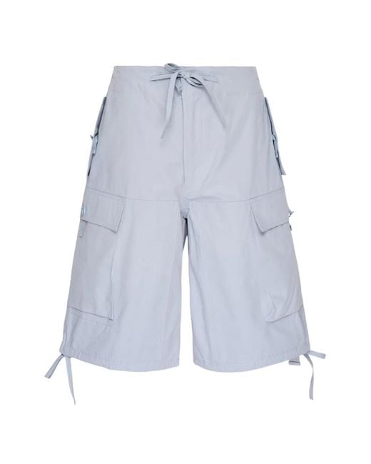 Oamc Peacemaker Blue Multi-Pocket Drawstring-Hem Shorts for men