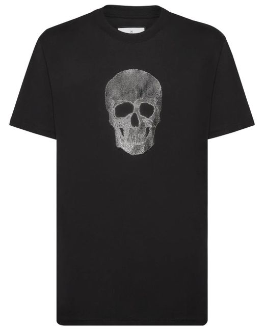 Philipp Plein Black Crystal Skull T-Shirt for men