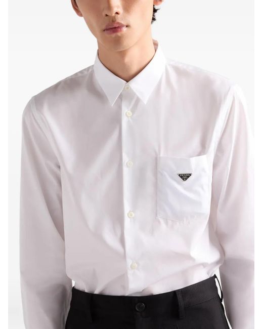 Prada White Cotton Logo Shirt for men