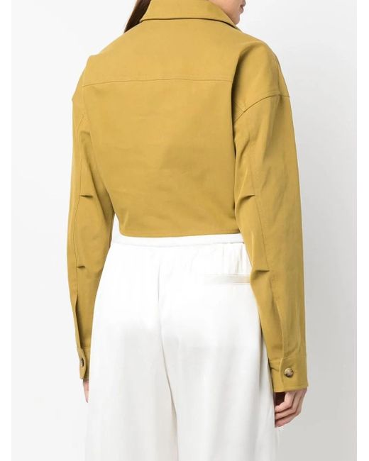 Off-White c/o Virgil Abloh Yellow Twist-front Cropped Cargo Shirt