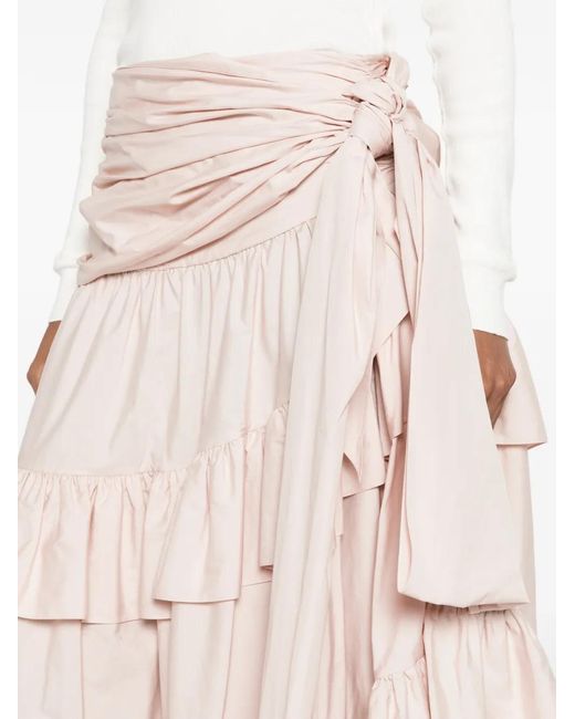 Chloé Pink Long Ruffled Skirt