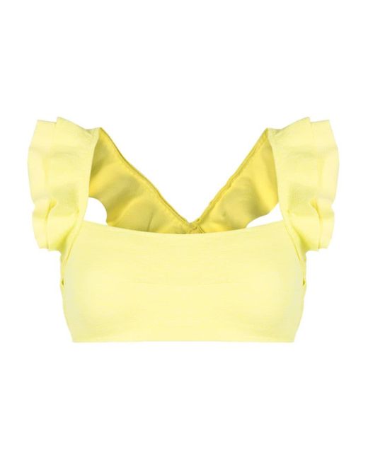 Clube Bossa Yellow Jasper Ruffled Bikini Top