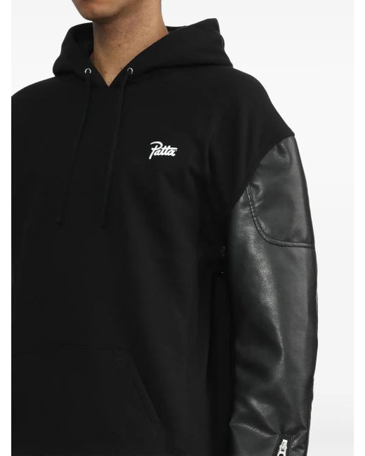 Junya Watanabe Black X Patta Logo-Print Cotton Hoodie for men