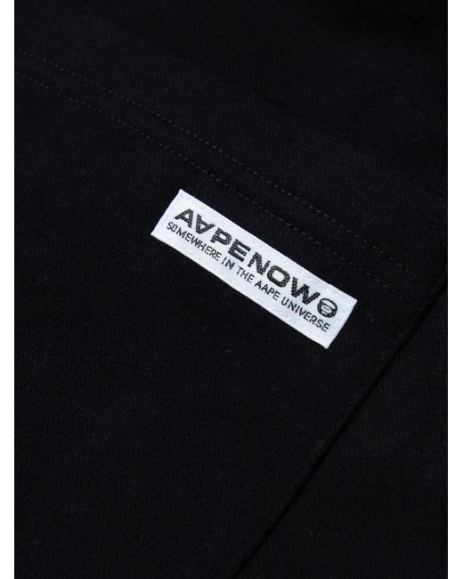 Aape By A Bathing Ape Black Moonface Patch Track Pants for men