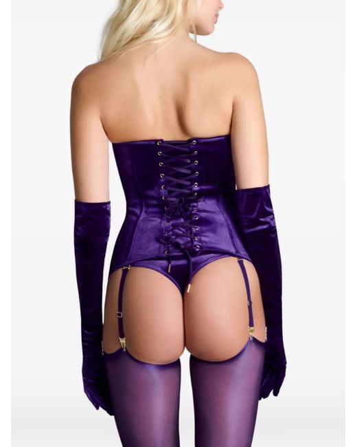 Maison Close Purple X Scandale Rococo Garter Corset