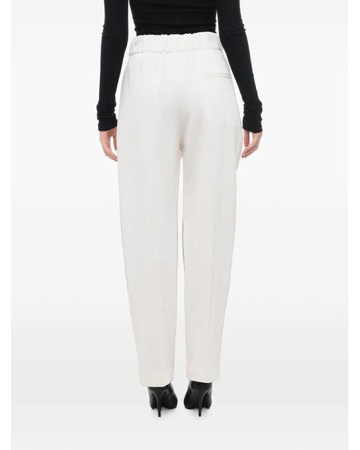 Forte_forte White Pleated-Front Tailored Trousers