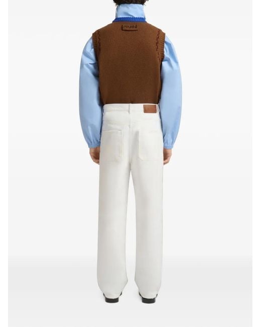 Marni White Denim Workwear Trousers for men