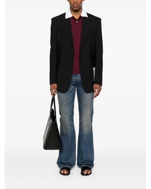Amaranto Black Single-Breasted Blazer for men