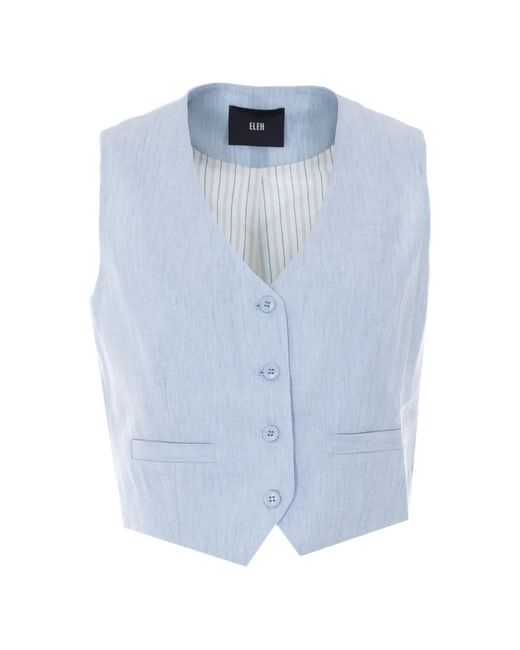 ELEH Blue V-Neck Button Waistcoat