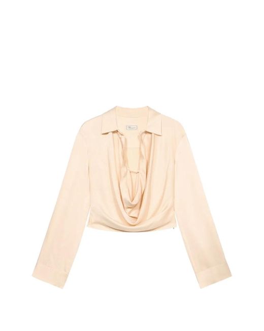 Blumarine Natural Long-Sleeves Blouse