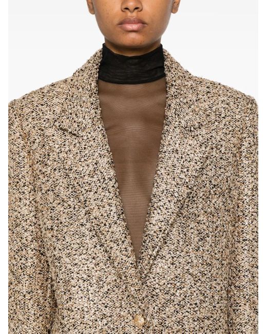 Alessandra Rich Natural Lurex Tweed Blazer