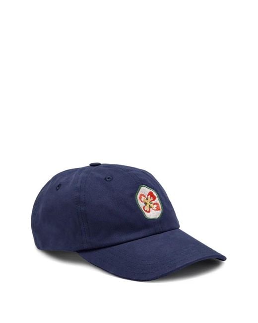 Drake's Blue Embroidered-Patch Baseball Cap for men