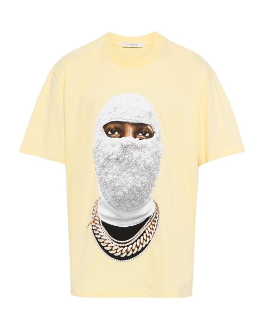 Future Mask-print cotton T-shirt Ih Nom Uh Nit de hombre de color Yellow