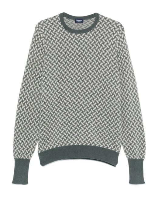 Jersey con motivo geométrico Drumohr de hombre de color Gray