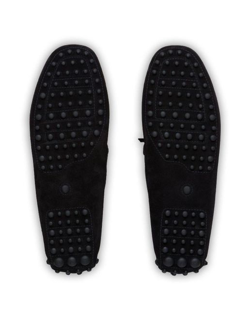 Car Shoe Black Lace-up Suede Boat Shoes for men