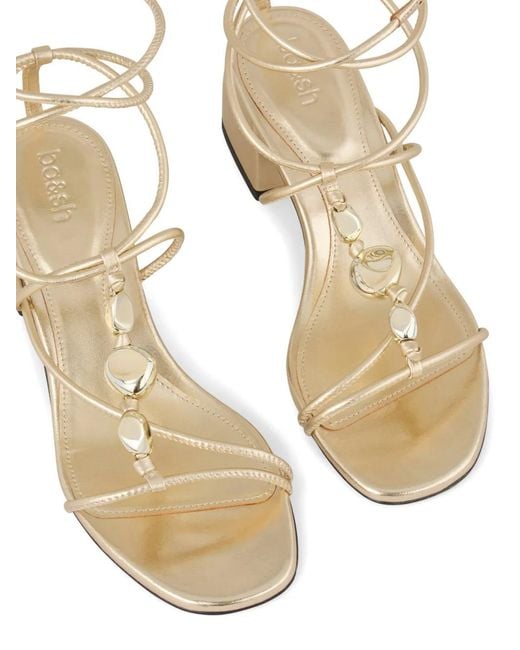 Ba&sh Natural Caya Beaded Strappy Sandals