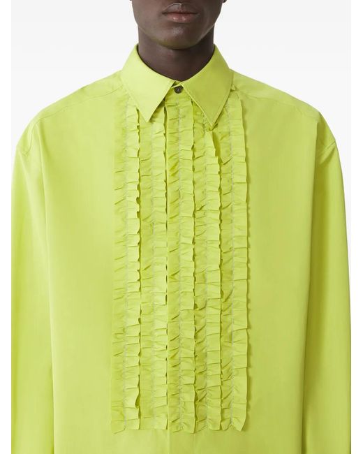 Lanvin Yellow Ruffled Shirt for men