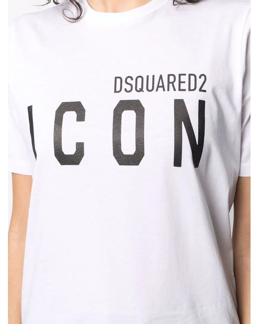 DSquared² White Logo Cotton T-shirt