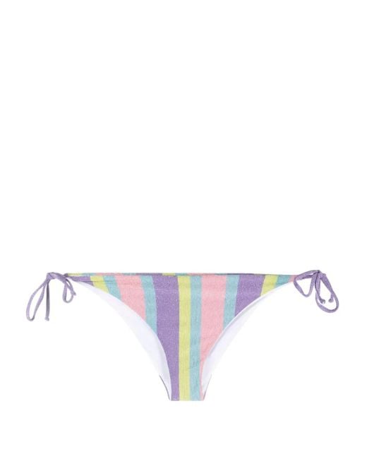 Mc2 Saint Barth Pink Stripe-Print Tied Bikini Briefs