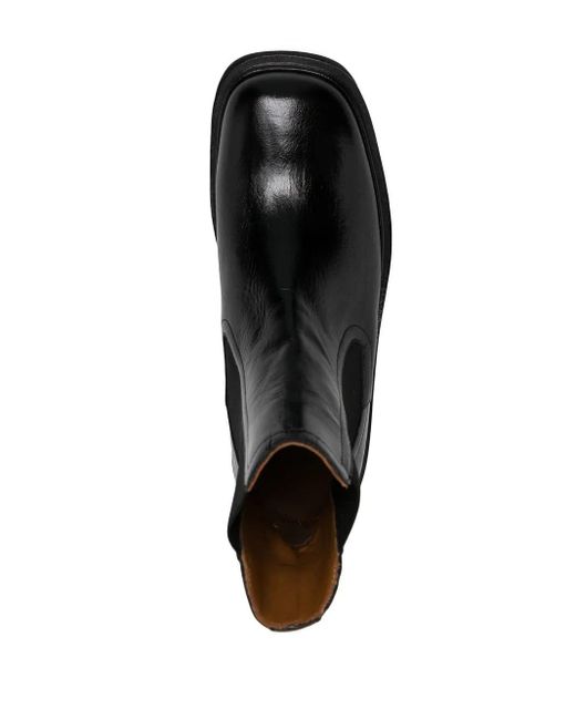Marni Black Ridged-Sole Chelsea Boots