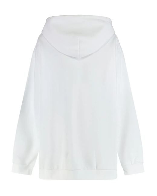 Alberta Ferretti White Lettering-Patch Hoodie