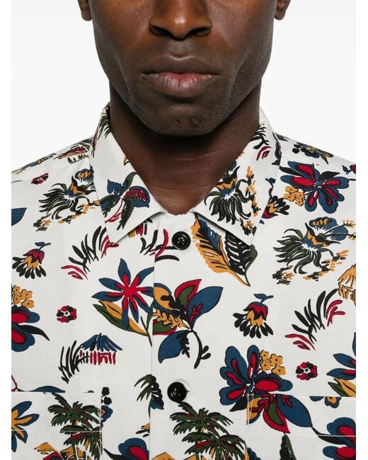 Sacai White Printed Shirt for men