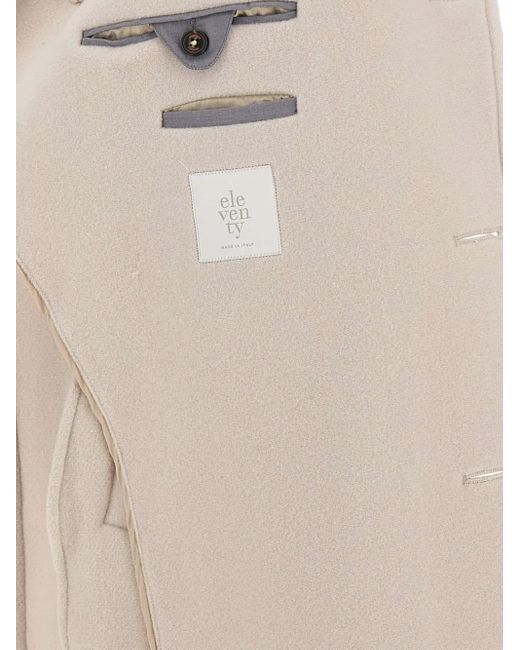 Eleventy Natural Single Breasted Coat for men