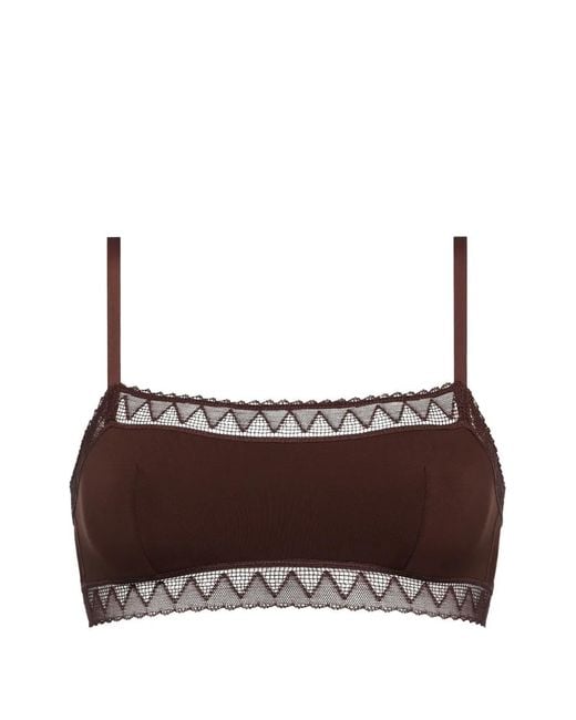 Eres Brown Delicatesse Lace-Trim Bra