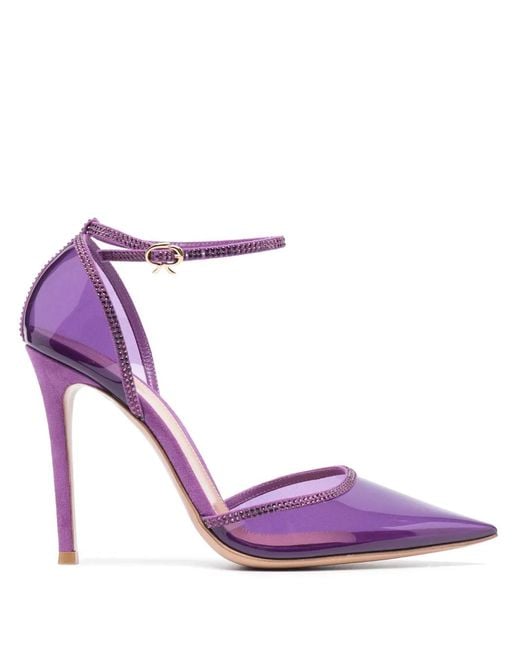 Gianvito Rossi Purple Crystal Sabin 110Mm Pumps