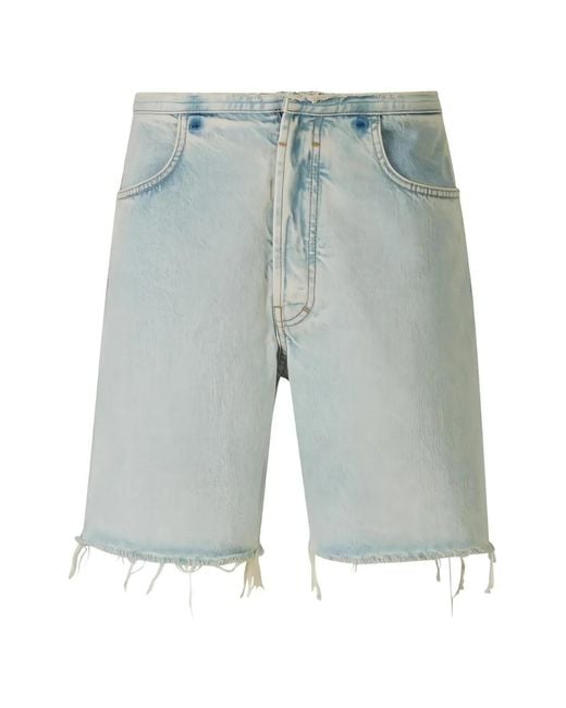 Givenchy Blue Cutted Denim Shorts