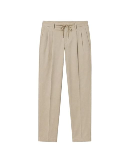 Manuel Ritz Natural Pleated Drawstring-Waist Trousers for men