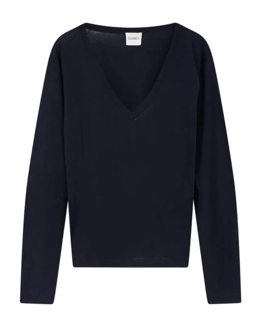 Closed Blue V-Neck Sweater