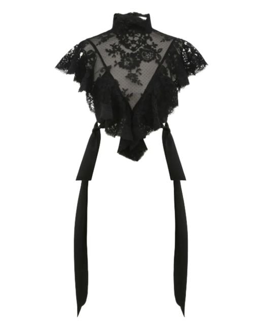 Zimmermann Hypnotic Blouse Met Hoge Hals in het Black