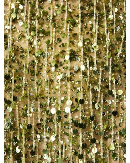 Asta Resort Yasmin Hand Beaded Mini Dress in Green | Lyst UK
