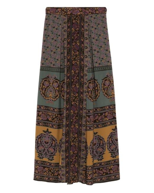 Ba&sh Brown Bayer Midi Skirt