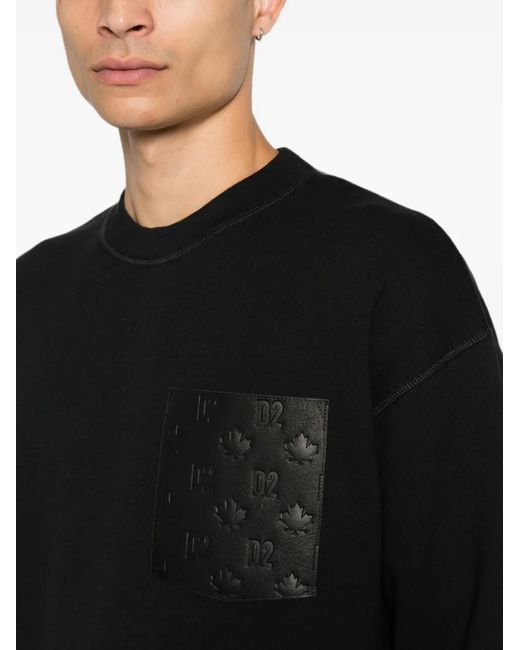DSquared² Black Logo-Embossed Sweatshirt for men