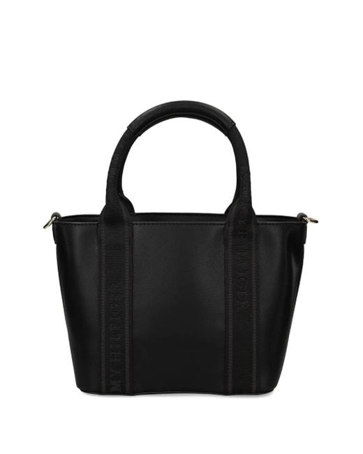Tommy Hilfiger Black Logo-Tape Tote Bag