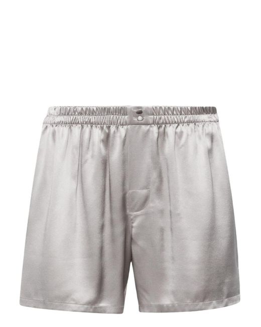 Dolce & Gabbana Gray Silk-satin Lounge Shorts for men