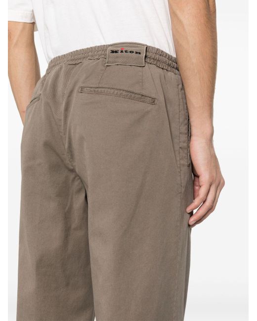 Pantalon fuselé à lien de resserrage Kiton pour homme en coloris Gray