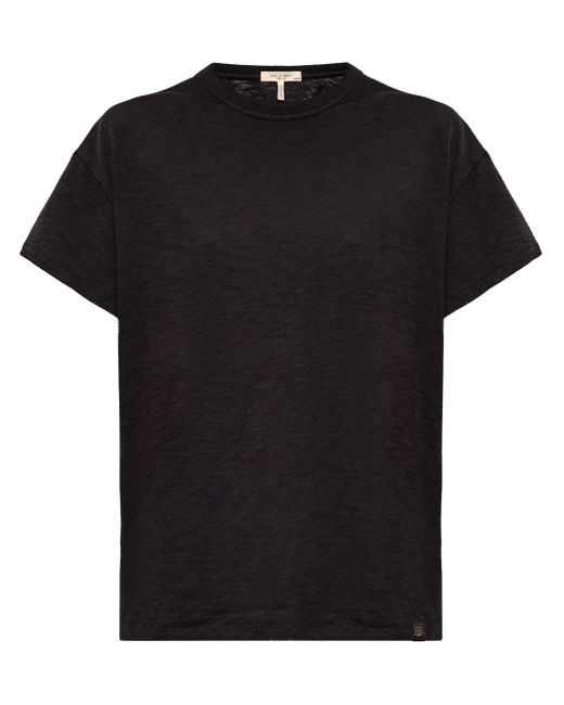 Rag & Bone Black Mini Slub Crew-neck T-shirt