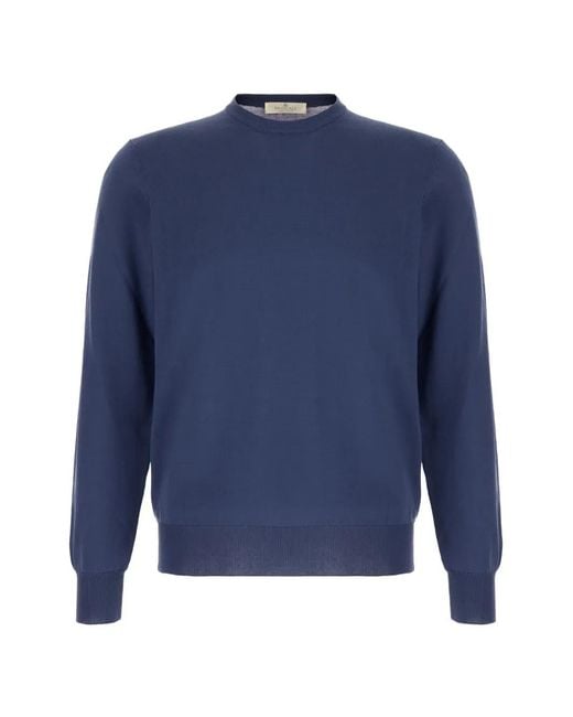 Panicale Blue Cotton Sweater for men