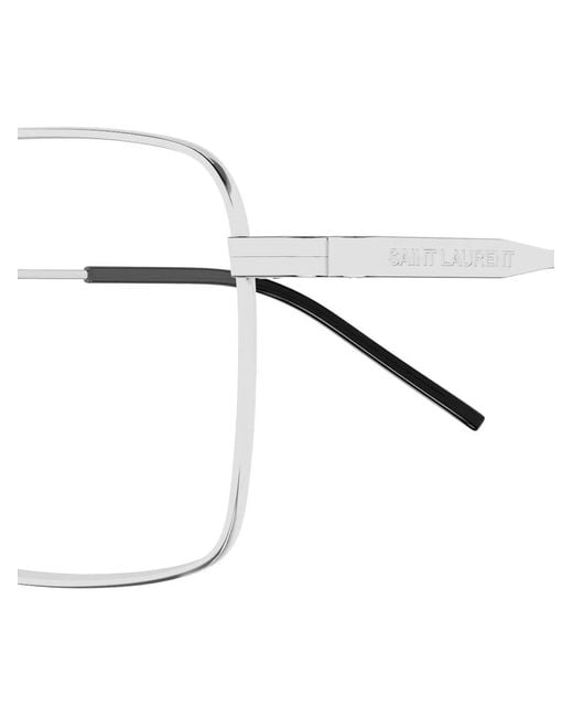 Saint Laurent Metallic Rectangle-Frame Glasses for men