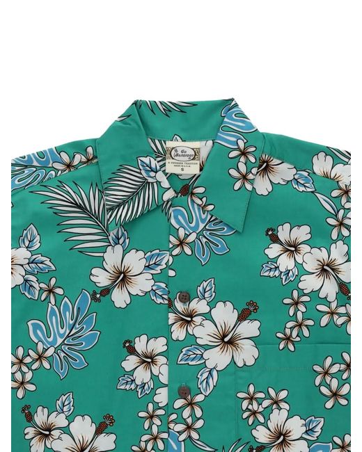 Fortela Green Tropical-Print Short-Sleeve Shirt for men