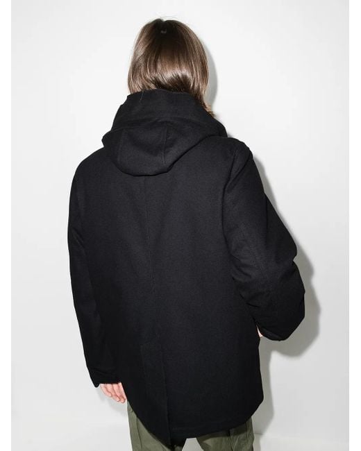 Stone Island Black Compass-patch Hooded Jacket for men
