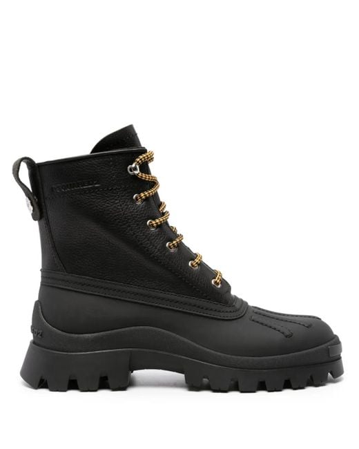 DSquared² Black Lace-Up Leather Ankle Boots for men