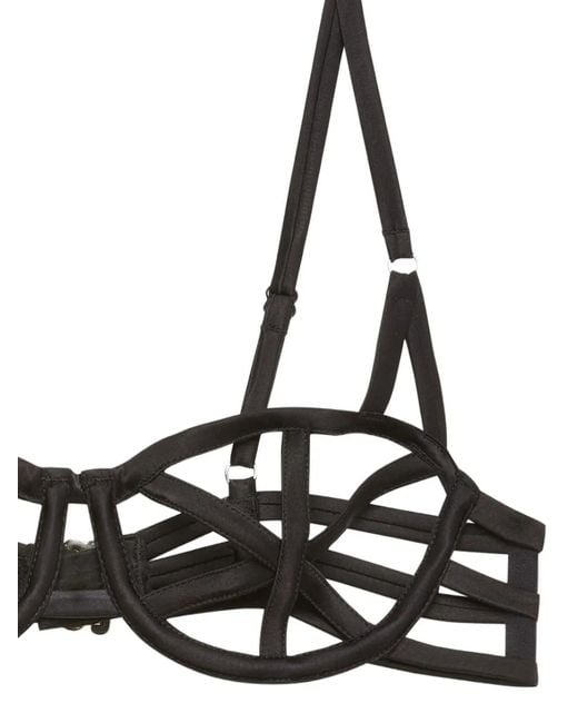 Fleur du Mal Black Caged Bra