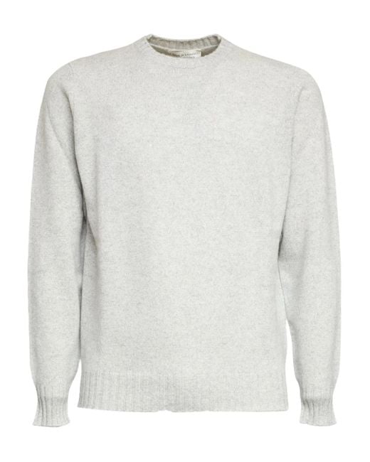 FILIPPO DE LAURENTIIS White Crew-Neck Long-Sleeve Sweater for men