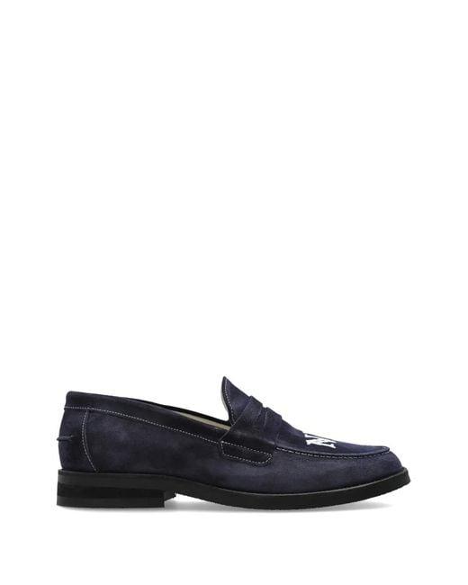 Duke & Dexter Blue Mocassins En Daim À Broderies Wilde Ny for men