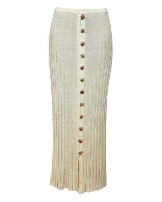 Christopher Esber Natural Pleated Buttoned Skirt