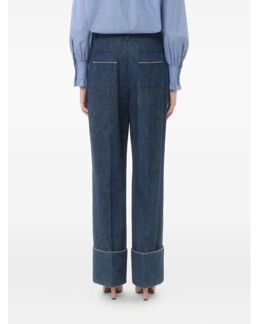 Valentino Garavani Blue Denim Chambray Pants